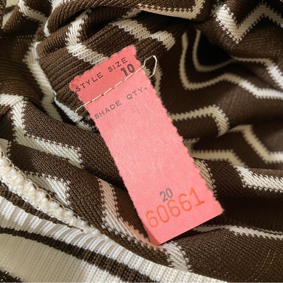 Vintage The Kollection Jacket and Blouse Set Brown White Stripes 70's Career 2pc - Picture 10 of 10